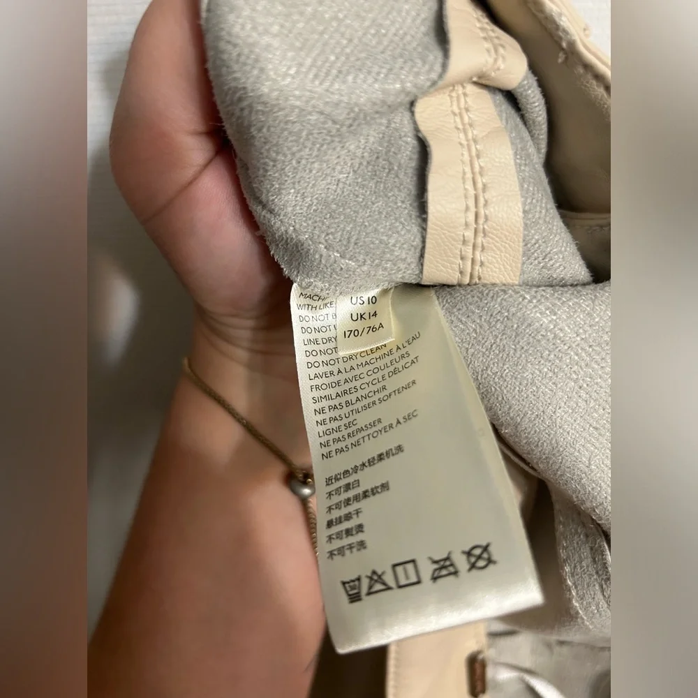 Free people cream pleather pants